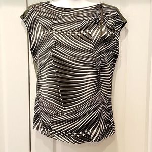 Worthington green light blouse semi sheer in front solid back size Large